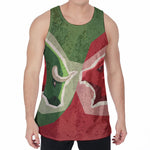 Green Bull And Red Bear Stock Print Men's Velvet Tank Top