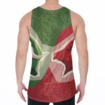 Green Bull And Red Bear Stock Print Men's Velvet Tank Top