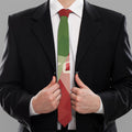 Green Bull And Red Bear Stock Print Necktie