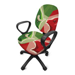 Green Bull And Red Bear Stock Print Office Chair Cover