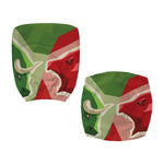 Green Bull And Red Bear Stock Print Office Chair Cover