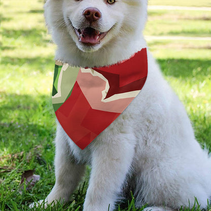 Green Bull And Red Bear Stock Print Over The Collar Dog Bandana