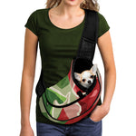 Green Bull And Red Bear Stock Print Pet Sling Carrier