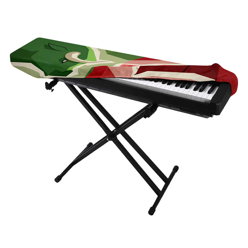 Green Bull And Red Bear Stock Print Piano Keyboard Cover