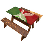 Green Bull And Red Bear Stock Print Picnic Table Cover