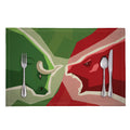 Green Bull And Red Bear Stock Print Placemat