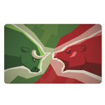 Green Bull And Red Bear Stock Print Polyester Doormat