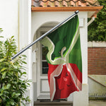 Green Bull And Red Bear Stock Print Polyester Flag