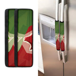 Green Bull And Red Bear Stock Print Refrigerator Handle Covers