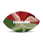 Green Bull And Red Bear Stock Print Rugby Ball