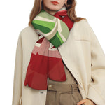 Green Bull And Red Bear Stock Print Scarf