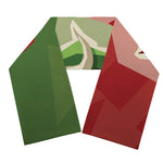 Green Bull And Red Bear Stock Print Scarf