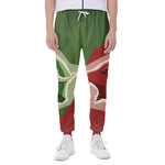 Green Bull And Red Bear Stock Print Scuba Joggers
