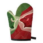 Green Bull And Red Bear Stock Print Single Oven Mitt