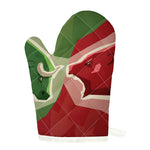 Green Bull And Red Bear Stock Print Single Oven Mitt