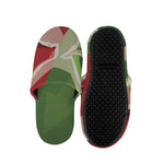 Green Bull And Red Bear Stock Print Slippers