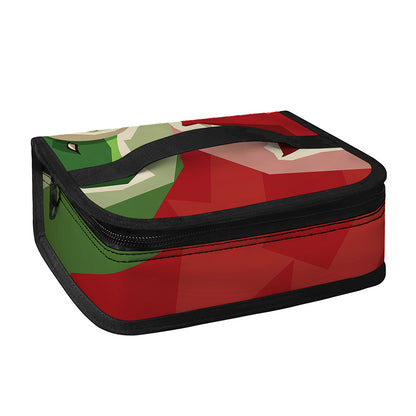 Green Bull And Red Bear Stock Print Small Lunch Bag