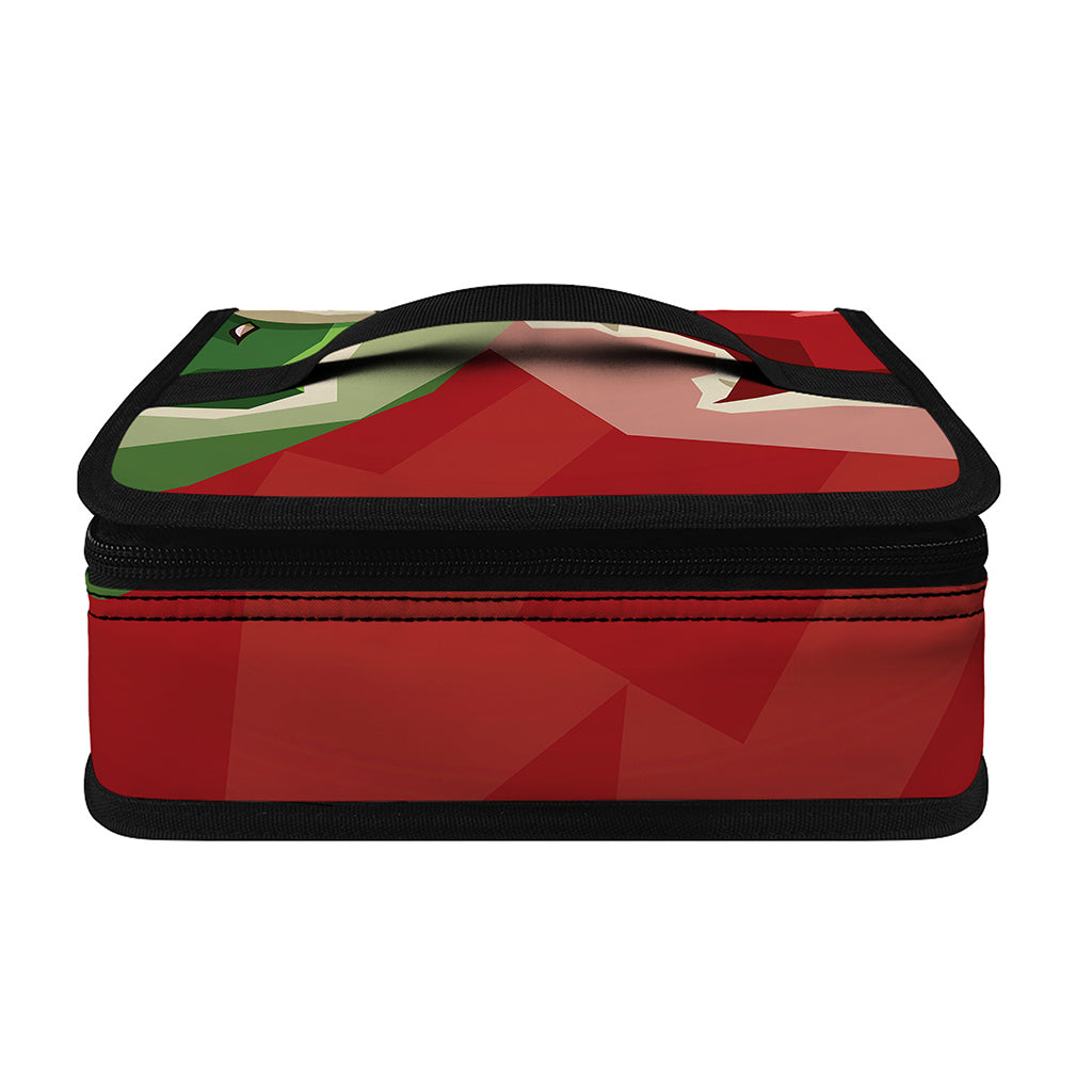 Green Bull And Red Bear Stock Print Small Lunch Bag