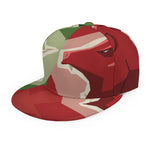 Green Bull And Red Bear Stock Print Snapback Cap