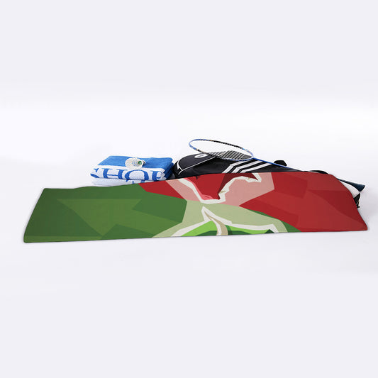 Green Bull And Red Bear Stock Print Sports Towel