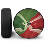 Green Bull And Red Bear Stock Print Tire Cover With Camera Hole