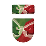 Green Bull And Red Bear Stock Print Toilet Lid And Tank Cover Set