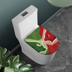 Green Bull And Red Bear Stock Print Toilet Lid Cover