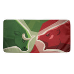 Green Bull And Red Bear Stock Print Towel