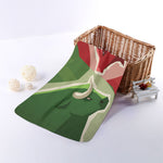 Green Bull And Red Bear Stock Print Towel