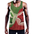 Green Bull And Red Bear Stock Print Men's Workout Tank Top