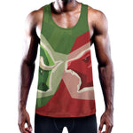 Green Bull And Red Bear Stock Print Training Tank Top