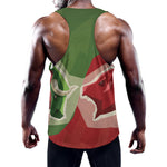 Green Bull And Red Bear Stock Print Training Tank Top