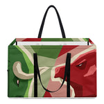 Green Bull And Red Bear Stock Print Utility Tote Bag
