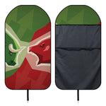Green Bull And Red Bear Stock Print Waterproof Car Seat Cover