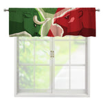 Green Bull And Red Bear Stock Print Window Valance