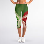 Green Bull And Red Bear Stock Print Women's Capri Leggings