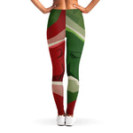 Green Bull And Red Bear Stock Print Women's Leggings