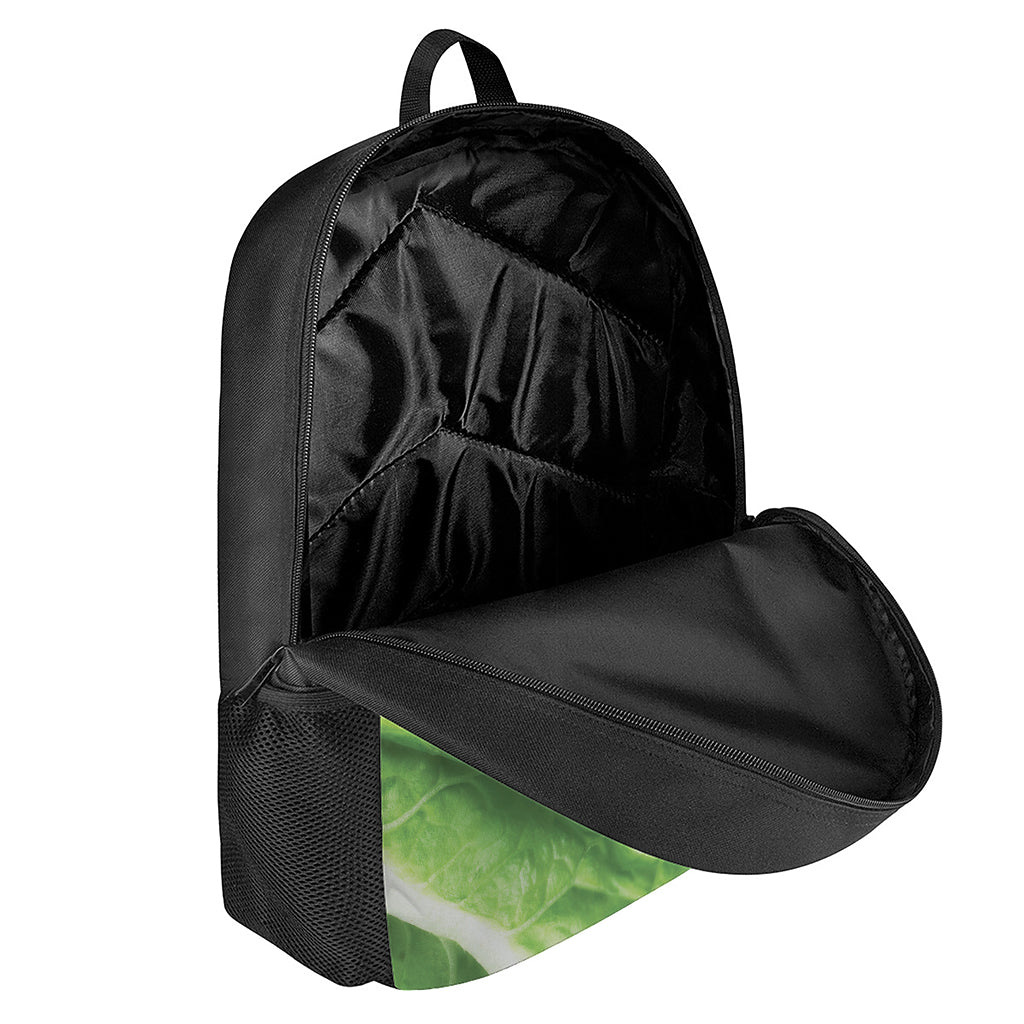 Green Cabbage Leaf Print 17 Inch Backpack