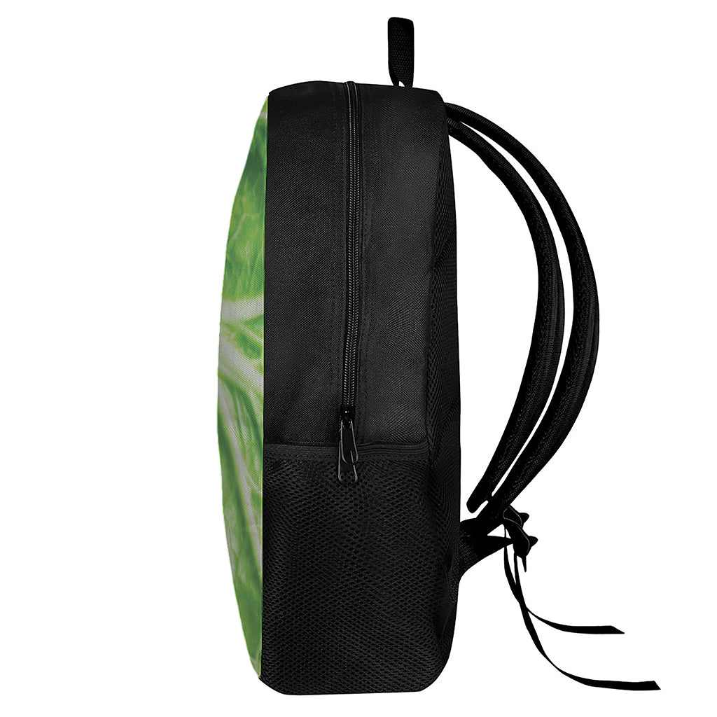 Green Cabbage Leaf Print 17 Inch Backpack