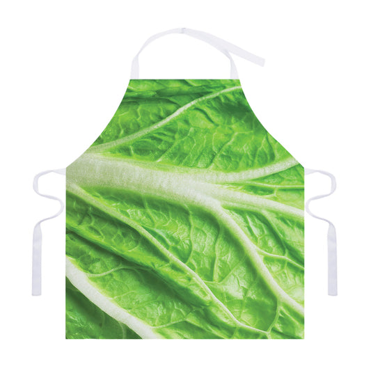 Green Cabbage Leaf Print Adjustable Apron