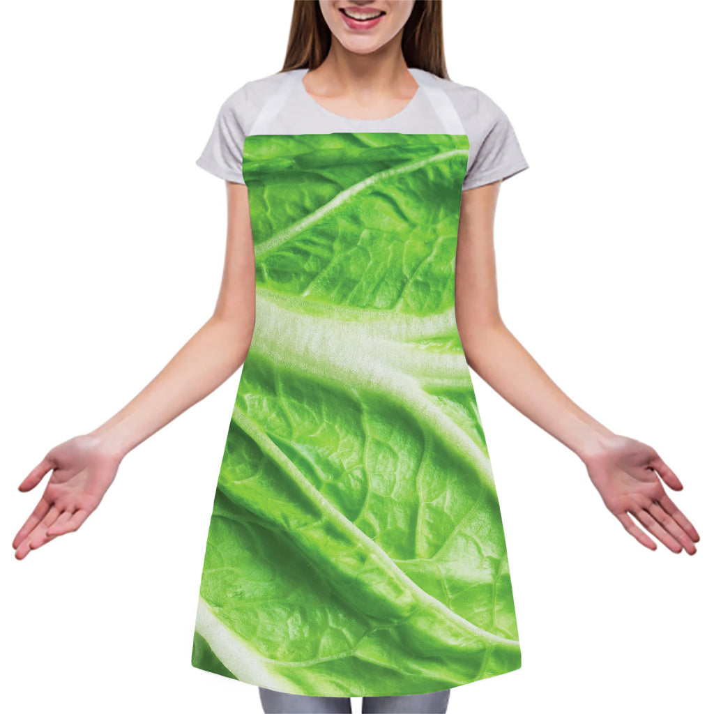 Green Cabbage Leaf Print Adjustable Apron