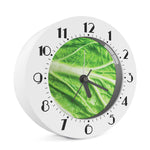 Green Cabbage Leaf Print Alarm Clock