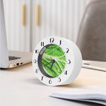 Green Cabbage Leaf Print Alarm Clock
