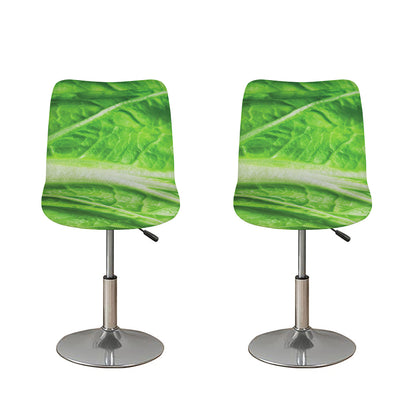 Green Cabbage Leaf Print Bar Stool Covers