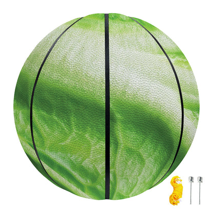 Green Cabbage Leaf Print Basketball