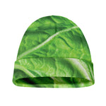 Green Cabbage Leaf Print Beanie