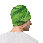 Green Cabbage Leaf Print Beanie