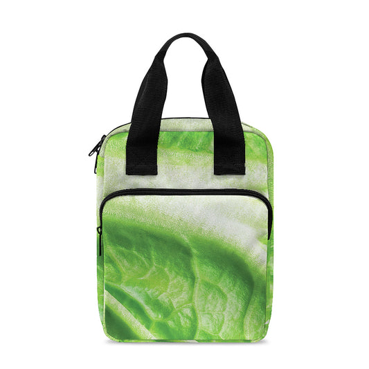 Green Cabbage Leaf Print Bible Tote Bag