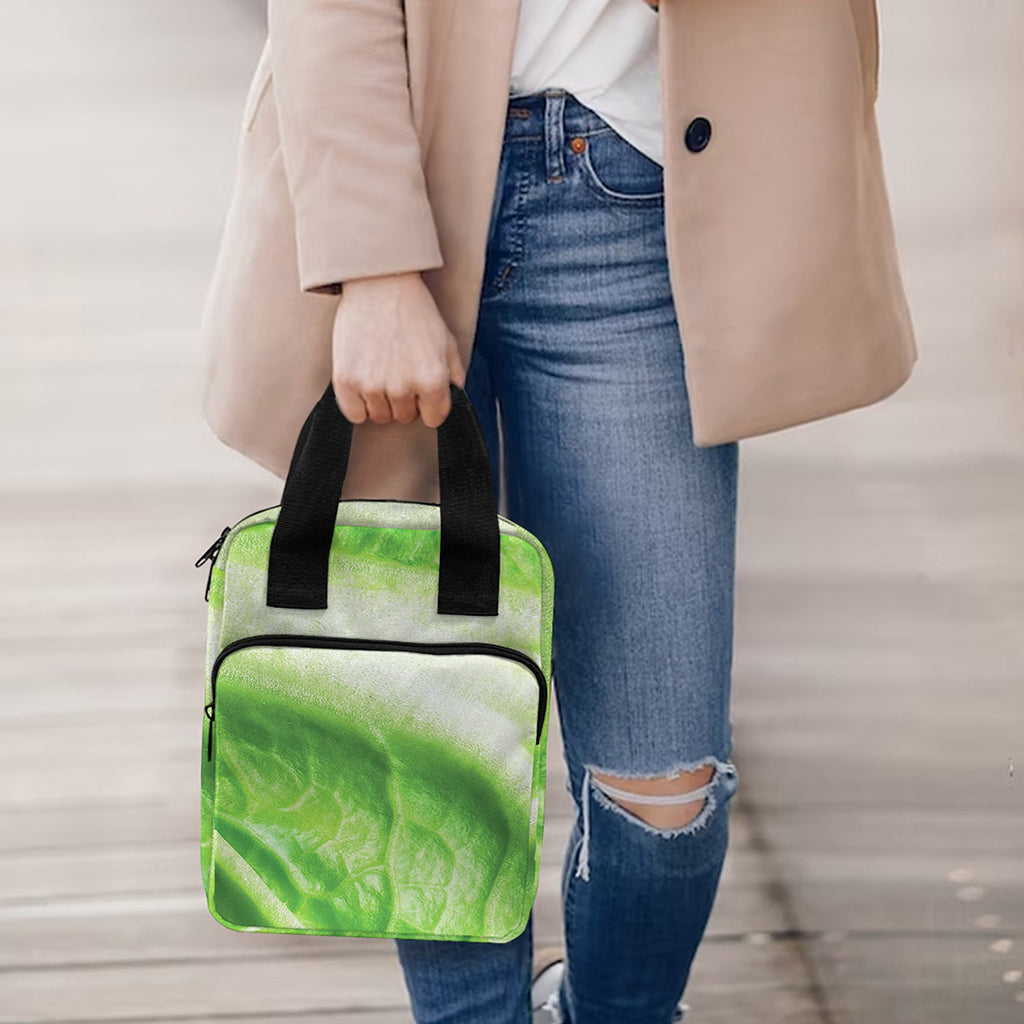 Green Cabbage Leaf Print Bible Tote Bag