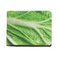 Green Cabbage Leaf Print Bifold Wallet